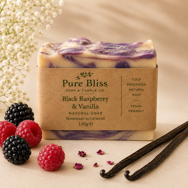 Black Raspberry and Vanilla Soap - Organic, All Natural Cold Processed Soap