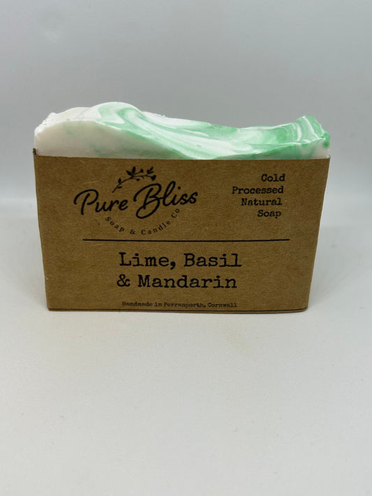Lime, Basil and Mandarin Soap - Organic, All Natural Cold Processed Soap